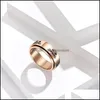 Anneaux de mariage Rotatif Cat Couple Bague En Acier Inoxydable Spinner Animal Love Promise Band Pour Hommes Femme Anniversaire Bijoux Cadeau 1912 Dh4Wg