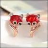 Stud Sweet Temperament Noble Fire Earrings Cute And Charming Japanese Korean Valentines Day Gift Drop Delivery Jewelry Dhxqf