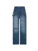 Jeans pour femmes HOUZHOU Vintage Baggy Streetwear Y2k pantalon cargo à jambes larges poches esthétiques pantalon femme lâche Grunge mode coréenne