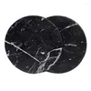 Mats Pads Table Coasters For Drinks 6Piece With Holder Marble Black Round Cup Mat Pad Set Of Home And Kitchen Use Drop Delivery Ga Dhrdi