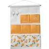 Storage Boxes Fruit Pattern Hanging Organizer Sundries Bag Wall Mounted Wardrobe Cosmetic Container Toys Organizador