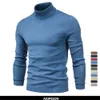 Erkek Sweaters Kış Yavurucu Kalın Erkek Sweaters Sıradan Kaplumbağa Boyun Düz Renk Kalitesi Sıcak İnce Yavaş Yelp Ezikleri Kazak Erkekler 230207