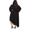 Robes grande taille Chic tempérament grande taille femmes robes solide longue asymétrique col rond surdimensionné Maxi robe élégante en gros goutte 230207