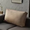 Подушка северная искусственная кожа прямоугольная диван -крышка мода дома наволочка с твердым цветом Технологическая ткань поясничная защита