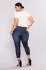 Jeans pour femmes Femmes Trous déchirés Slim Fit BuDenim Oversize BuLift Mid-Rise High Stretch Hole Skinny Pantalon 5XL 6XL