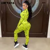 Dwuczęściowe spodnie damskie CM Yaya Graffiti Tracksuit Track Track Track i dopasowanie nóg 2 Set Outftis Yoga Suit Sweatsuit 230105
