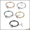 Anelli al naso Borchie Gioielli per il corpoAcciaio Punk Clip su gemma finta Piercing all'orecchio del labbro Unisex Gioielli da donna Finto Piercing al setto Hoop Drop Deli Dhvjx