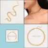 Chokers Fishbone Chain Choker Halsband f￶r kvinnor Flygplan F￤rg F￤rgguldhalsband Flat smycken Drop Delivery Pendants Dheo8