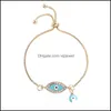 Charm Bracelets Turkish Blue Crystal Evil Eye For Women Handmade Gold Chains Lucky Bracelet Woman Jewelry 2873631 Tmmta Jmxco 2708 Q Dhno2