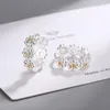 Hoop Earrings Korean Fashion 925 Sterling Silver Small Daisy For Women Huggie Female Ear Hole Hoops Piercing Jewelry Gift