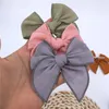 Hair Accessories 4'' Fable Bow Clips For Baby Girls Linen Bows Alligator Infants Toddler Kids Hairgrips