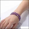 Beaded Strands 8Mm Amethyst Tiger Eeyes Agate Beads Bracelet For Women Men Elastic Healing Nce Natural Stone Fashion Drop Delivery Dh2Ap