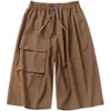 Herenbroek mannelijke bermuda bord zijzak strand lading long shorts zomerse rijbroek punk dunne nylon 3/4 lengte broeken mannen'sm