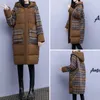 Trenchcoats voor dames Katoenen gewatteerde wollen donsjas Winterkleding Grote maten dameskleding Plaid Wollen patchwork Katoenen vulling