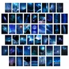 Väggklistermärken 50st Dark Night Style Collage Kit Galaxy Stars Art Affischer Planet Nebula Universe Bilder Estetik för rumsdekor