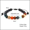 Charm armband m￤n armband universum galax ￥tta planeter Braid Bead Natural Stone Yoga Solar Chakra For Women Jewelry Drop Delivery DHW6K