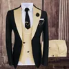 Abiti da uomo Blazer Tuxedo Abito da sposa per uomo Giacca Gilet Pantalone 3 pezzi Homme Costume Slim Fit Abito monopetto Moda maschile Festa Blaz