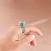 Кластерные кольца S925 Стерлинговая серебряная полость руи