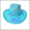 Large Brim Chapeaux Cowgirl Chapeau Iridescence Glitter Party Fournitures Cowboy Rose Perle Corniche Pour Femmes Enfants 20220107 T2 Drop Livraison Fas Dh8Y2