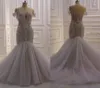 Arabiska dubai spets br￶llopskl￤nning 2023 fr￥n axelp￤rlan sj￶jungfru brudkl￤nning bukett vestidos de novia skr￤ddarsydd robe de mariage
