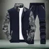 Herrspår 2023 Autumn ColorBlock Men Pants Set Pullover Shirt Tracksuit Men's Casual Jogging Sportswear Brand Sweatshirts Suit