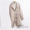 Trench da donna 2023 WAIL WAIL di lana di alta qualità femminile Elegante cashmere a doppia faccia a doppia facciale calda sottile