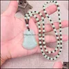 Pendant Necklaces Temple Fair Plaid Shop Jewelry Fashion Womens Imitation Jade Guanyin Buddha Sweater Chain Long Necklace Drop Deliv Dhspf