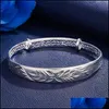 Bangle Fashion Classic Romantic Ladies Car Flower Bracelet Push And Pl Four Leaf Gift Carved Bracelets Drop Delivery Jewelry Dhtb1