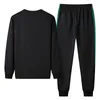 Men's Tracksuits 2023 Men Fashion Stripe 2 Piecs Sweat Suits Patchwork Long Sleeve Sweatshirts Sweatpants Casual Sets Mens Sportswear 230206