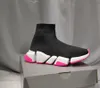 com caixa sapatos de designer de qualidade meias botas velocidade 2.0 casual corredor treinadores sapatos corredores tênis plataforma esportiva estiramento malha deslizamento-on paris estilo de moda