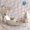 Sandaler Wedopus Peep Toe Platform Ladies Designer Shoes With Ankle Strap High Heel Spets 986545