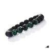 Beaded Strands 2Pcs Set Fashion Handmade Natural Agate Bead Bracelet For Men Women 6Mm 8Mm Stone Energy Elastical Jewelry Gift Drop Dhxch