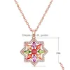 Médaillons Bijoux Européens Et Américains Magnifique Couleur Zircon Cuivre Collier Cristal Étoile Rose Or Goutte Livraison Colliers Pe Dhgarden Dhhit