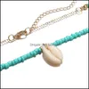 Collane con ciondolo Trendy Bohemia Nature Stone Shell Collana Gioielli Catena di perline Conch Choker Sexy Simple For Women Drop Delivery Pe Dhcn8