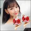 Stud Sweet Temperament Noble Fire Earrings Cute And Charming Japanese Korean Valentines Day Gift Drop Delivery Jewelry Dhxqf