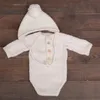 Kläder sätter virkade mohair babykläder med hatt set född pografi props flickor pojkar bonnet romper diy po shooting