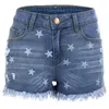 Shorts femininos jeans de jeans de verão feminino com impressão sexy tassel high hour hole ripped calça casual lady