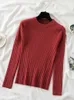 Women's Sweaters knit soft jumper tops 2023 Autumn Winter Tops O Neck Pullovers shirt long sleeve Korean Slim fit tight sweater 230206