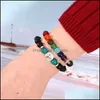 Fili di perline fatti a mano 8 mm 7 chakra braccialetto di perline in pietra lavica naturale per uomo testa di Buddha albero della vita gufo elefante fascino moda Dhllu