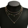 Halsband-Halskette, Legierung, für Damen, modisch, Boho, mehrschichtig, Stern-Anhänger, Kette, Luxus-Halsketten
