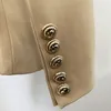 Женские Костюмы Блейзеры est Designer Blazer Jacket Womens Lion Metal Buttons Двубортный Блейзер Звездный Стиль Верхняя Одежда Хаки 230206