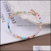 Fußkettchen Vintage Ethnische Böhmische Strandurlaub Fußkettchen Armband Colorf Kristall Perlen Goldkette Für Frau Mann Schmuck Drop Lieferung Dh0Sl