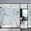Pencere Çıkartmaları Ofis Basit çizgi Statik Cam Film Şeffaf İçi Boş Çarpışma Karşıtı Çıkartma Dekoratif Boyut Logosu Özelleştirilebilir
