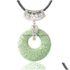 Pendentif Colliers En Gros Rond Lava Pierre Mtilayer Collier Diffuseur D'huile Essentielle Roche Volcanique Femmes Bijoux Drop Delive Dhgarden Dhdho