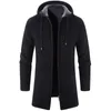 Мужские куртки осень-зима кашемировый кардиган с капюшоном флисовые вязаные свитера пальто мужская теплая толстая ветровка 230207