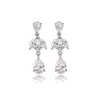 Stud Clear Cubic Zircon Water Drop Earrings For Women Flower Shaped Bridal Wedding Earring Dangle Ear Party Delivery Jewelry Dh5Na