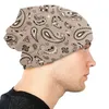 Berets Bohemian Style Bandanna Paisley Floral Print Skullies Czapki czapki unisex street zima ciepłe dzianie kapelusz dla dorosłych czapki maski