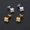 Pass Diamond Test Allergic Free S925 Sterling Silver Square Moissanite Boucles d'oreilles Goujons Beau cadeau pour hommes femmes