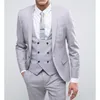 Garnitury męskie dwa przyciski beżowe notowanie Lapel Groom Tuxedos/Wedding Męski garnitur oblubieńca (spodnie z kurtkami kamizelka krawata) kostium homme