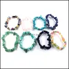 Bracelets De Charme Mode Beaucoup De Couleurs Bracelet Simplicité Pierre Concassée Chaîne Bijoux En Cristal Ornements Force Élastique Vert Dongling Dhh1A